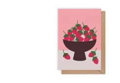 Kiran Ravilious Strawberry Fruit Bowl Card