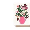 Kiran Ravilious Summer Blossom Pink Vase Card -Twentytwentyone Shop twentytwentyone Kiran Ravilious Summer Blossom Pink Vase