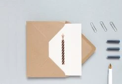 Ola Studio Foil Blocked Copper Candle Card
